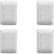 Kit 4 Conjunto Aria 4x2 2 Interruptores Paralelo 6A 250v Kit 4 Conjunto Aria 4x2 2 Interruptores Paralelo 6A 250v