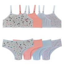 Kit 4 Conjunto Calcinha e Top Juvenil Sem Bojo