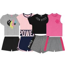 Kit 4 Conjunto Infantil Juvenil Roupa Menina Atacado Verão Kit 4 Conjunto Infantil Juvenil Roupa Menina Atacado Verão