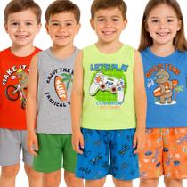 Kit 4 Conjunto Infantil Menino de Regata + Bermuda Kit 4 Conjunto Infantil Menino de Regata + Bermuda