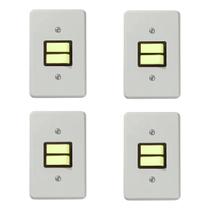 Kit 4 Conjunto Interruptores Simples Embutido 4x2 Pial 2100 10A Kit 4 Conjunto Interruptores Simples Embutido 4x2 Pial 2100 10A