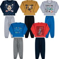 Kit 4 Conjunto Inverno Moletom Infantil Roupa De Frio Menina Menino