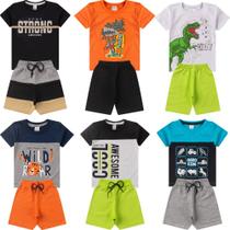 Kit 4 Conjunto Juvenil Masculino Menino de Verão Roupa Calor