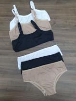 Kit 4 Conjunto Menina Moça Sem Bojo
