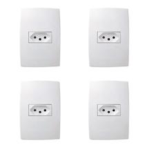 Kit 4 Conjunto Tomada 20a 2p+t 4x2 Branca 615081bc Pial Plus+ Kit 4 Conjunto Tomada 20a 2p+t 4x2 Branca 615081bc Pial Plus+