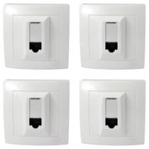 Kit 4 Conjunto Tomada Rede Rj45 Cat5e 8 Fios Pial Legrand Kit 4 Conjunto Tomada Rede Rj45 Cat5e 8 Fios Pial Legrand