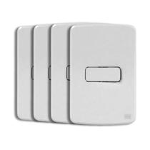 Kit 4 Conjuntos 4x2 1 Interruptor Simples Branco COMPOSÉ WEG
