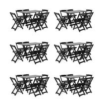 Kit 4 Conjuntos Dobráveis 120x70 com 6 Cadeiras Preto - Móveis Britz Kit 4 Conjuntos Dobráveis 120x70 com 6 Cadeiras Preto - Móveis Britz