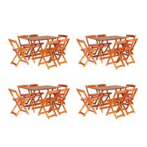 Kit 4 Conjuntos Dobráves 120x70 com 6 Cadeiras Mel - Móveis Britz