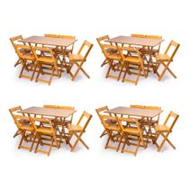 Kit 4 Conjuntos Dobráves 120x70 com 6 Cadeiras Mel - Móveis Britz Kit 4 Conjuntos Dobráves 120x70 com 6 Cadeiras Mel - Móveis Britz