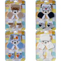 Kit 4 Conjuntos Maternidade Touca Meia e Luva Bebê Recém-Nascido Menino Enxoval Kit 4 Conjuntos Maternidade Touca Meia e Luva Bebê Recém-Nascido Menino Enxoval