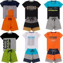 Kit 4 Conjuntos Verão Infantil Juvenil Masculino Camiseta reforço na gola e Bermuda Moletinho cadarço Roupa Criança Menino Tamanhos 04 - 16 Kit 4 Conjuntos Verão Infantil Juvenil Masculino Camiseta reforço na gola e Bermuda Moletinho cadarço Roupa Criança Menino Tamanhos 04 - 16