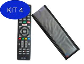 Kit 4 Controle Compatível Com Tv Cobia / Haier Smart + Capa