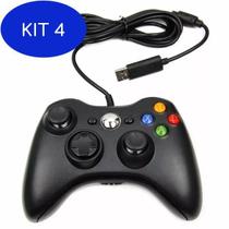 Kit 4 Controle Manete Xbox Com Fio - X-360