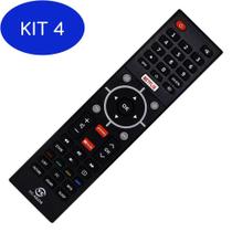 Kit 4 Controle Para Tv Toshiba Vc-A8238 Netflix Globoplay Youtube - Mbtech