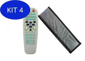 Kit 4 Controle Para Tv Tubo Philips Linha Pt + Capa De Proteção