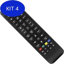 Kit 4 Controle Remoto Compatível Com Samsung Un40J5200Ag Tv