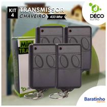 Kit 4 Controle Remoto Mini Transmissor 2 Canais 433mhz