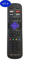 Kit 4 Controle Remoto Tv Roku Aoc Netflix/Deezer Le-7246