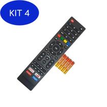 Kit 4 Controle Tv Remoto Todas Smart Philco Primevideo - MB