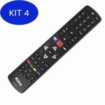 Kit 4 Controle Tv Smart Tecla 3D-Netflix-You Tube Phico Le7262