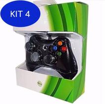 Kit 4 Controle Video Game Xbox 360 Com Fio Joystick Xbox360 - Gama