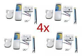 Kit 4 Controles Remoto Ventilador Teto Pw C/ Suporte