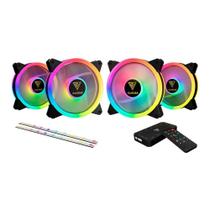 Kit 4 cooler 120mmx25mm com led rgb gamdias aeolus m2-1204r elite