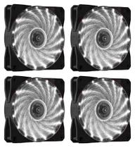 Kit 4 Cooler Fan 120mm 12cm 15 Leds Vermelho Azul Verde Branco Rosa
