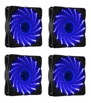 Kit 4 Cooler Fan 120mm 12cm 15 Leds Vermelho Azul Verde Branco Rosa Kit 4 Cooler Fan 120mm 12cm 15 Leds Vermelho Azul Verde Branco Rosa