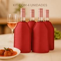Kit 4 Coolers Térmicos com Gel para Vinho Espumante Cerveja e Suco Bolsa Resfriadora para Garrafas