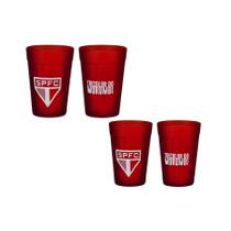 Kit 4 Copo Americano de Vidro Time São Paulo Oficial 190ml Kit 4 Copo Americano de Vidro Time São Paulo Oficial 190ml