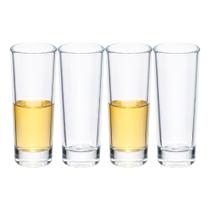 Kit 4 Copo de Shot Dose Vidro Titanium Copinho Cachaça Tequila Resistente Luxo 65ml Haüskraft Premium