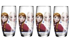 Kit 4 Copo De Vidro Frozen Disney Long Drink 430ml Nadir