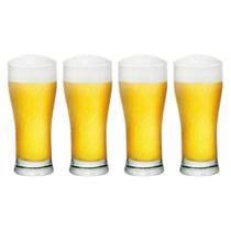 Kit 4 Copo De Vidro Tulipa Tulipinha 200ml Chopp Pilsen Cerveja Bar Restaurante Moderno Versátil