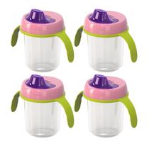 Kit 4 Copo Infantil Criança Bebe Transição 350ml Com Alças