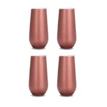Kit 4 Copo Termico Champagne Espumante Drink 180ml Aço Inox Mantem Temperatura 6 Horas