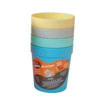 Kit 4 Copos 200ml Meninos Tons Pastéis Coloridos Sana Babies