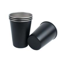 Kit 4 Copos 350 ml Aço Inox Preto VIKTWA