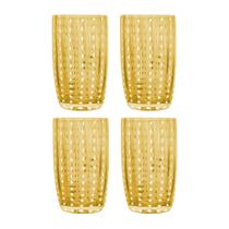 Kit 4 Copos Alto de Vidro para Água Sucos e Refrigerante Orquídea Âmbar 500ml Wolff Kit 4 Copos Alto de Vidro para Água Sucos e Refrigerante Orquídea Âmbar 500ml Wolff