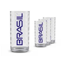 Kit 4 copos brasil azul 400ml