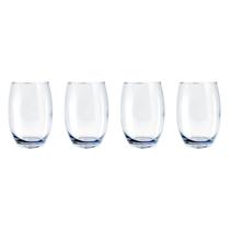 Kit 4 Copos California Redondo Vidro Transparente Mesa 450ml