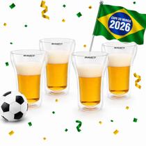 Kit 4 Copos Cerveja Caipirinha 350ml Futebol Copa Bugatti