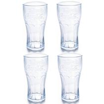Kit 4 Copos Coca-Cola 530ml Transparente Premium Plasútil Kit 4 Copos Coca-Cola 530ml Transparente Premium Plasútil