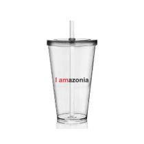 Kit 4 Copos Com Tampa E Canudo Personalizados Eco I Amonia