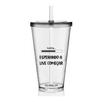 Kit 4 Copos Com Tampa E Canudo Personalizados Para Live Kit 4 Copos Com Tampa E Canudo Personalizados Para Live