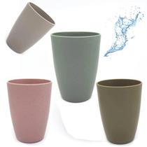 Kit 4 Copos De Bambu E Pp 4 Cores 300Ml - Ad Kit 4 Copos De Bambu E Pp 4 Cores 300Ml - Ad