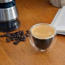 Kit 4 Copos de Vidro Duplo - 80ml copo parede dupla café e chá conjunto Copo de vidro Para Café Copo