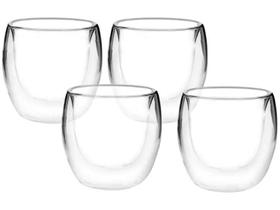 Kit 4 Copos De Vidro Duplo Bebida Quente E Fria 80ML