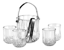 Kit 4 Copos De Whisky Com Balde De Gelo + Pegador inox wheaton